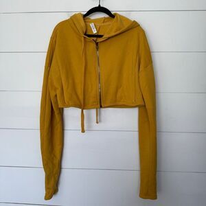 Alo Yoga Women’s Medium Yellow Extreme Crop Hoodie Jacket